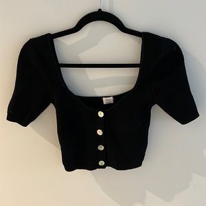 Cropped heavy knit Wilfred short sleeve top